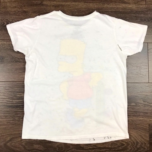 The Simpson’s Men’s Bart Simpson Skateboarder Paint Splattered Shirt Size Small - Picture 4 of 5